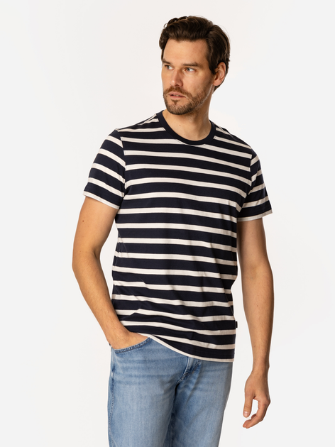 Футболка бавовняна довга чоловіча Lee Cooper Stripes3-4180 M Темно-синя (5905991727538) - зображення 3