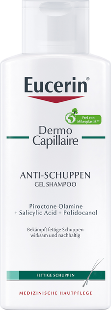 Акція на Гель-шампунь проти лупи Eucerin DermoCapillaire для жирної шкіри голови 250 мл від Rozetka