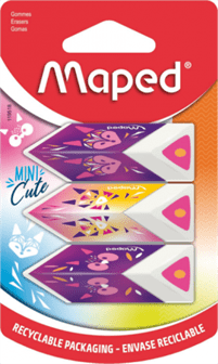 Гумка MAPED МР119518 "MINI CUTE" 3шт. в блістері (18) /MP.119518/ - Фото 2 Гумка MAPED МР119518 "MINI CUTE" 3шт. в блістері (18) /MP.119518/ - изображение 2