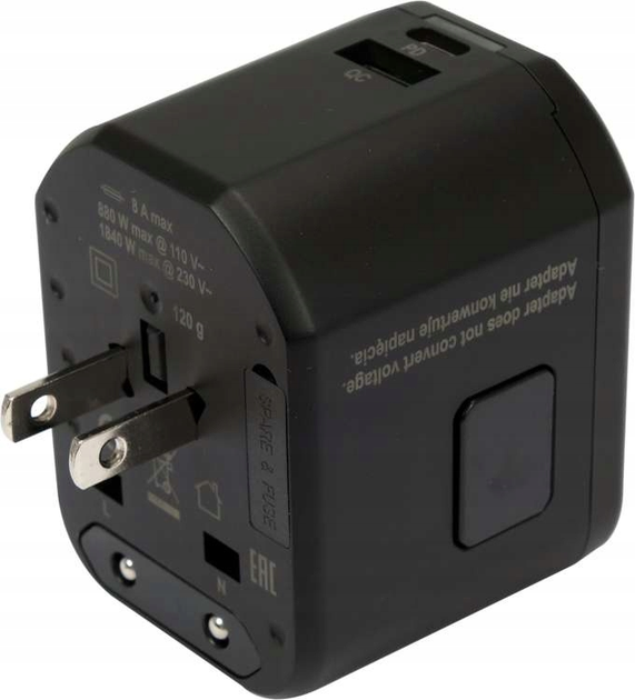 Gniazdo zasilacza YATO 110-240 V do 8 A z gniazdem uniwersalnym z USB Type-C i wtyczkami YT-81300 (5906083084959) - obraz 4