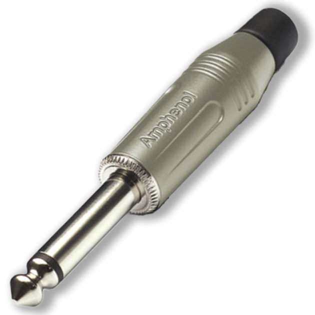 Стерео штекер Jack Phono 6.3 мм М-серія Amphenol 3 контакти покриття нікель ACPS-GN - Фото 1 Стерео штекер Jack Phono 6.3 мм М-серія Amphenol 3 контакти покриття нікель ACPS-GN - зображення 1