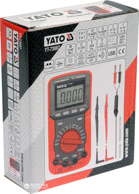 Мультиметр YATO 5 в 1 (YT-73087) (5906083730870) - зображення 3