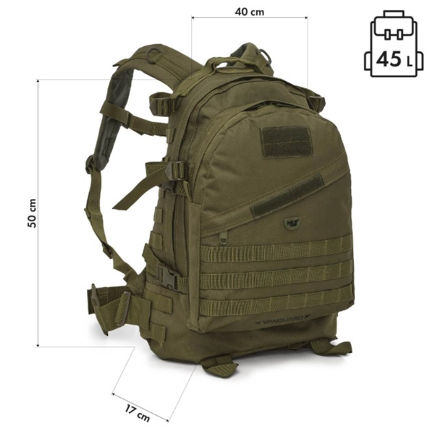 Рюкзак тактичний Nils Camp Vanguard NC3904 45L Зелений (5908261681929) - зображення 9