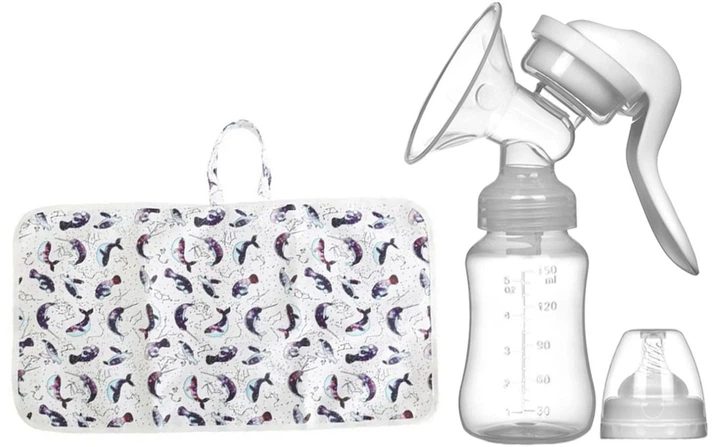 Ручной молокоотсос Purple Berry Rabbit 150мл и Непромокаемая детская пеленка 60х35см Белая с Рыбками v-11675 - Фото 1 Ручной молокоотсос Purple Berry Rabbit 150мл и Непромокаемая детская пеленка 60х35см Белая с Рыбками v-11675 - изображение 1