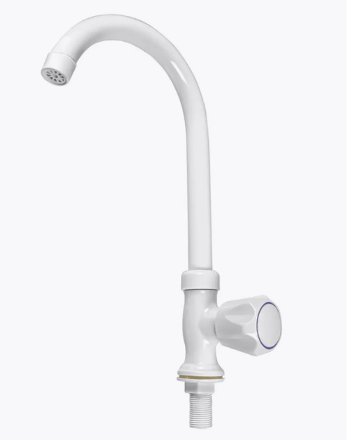 Кран для холодной воды Plamix Mono-005 White белый ABS-пластик (PM0675) - изображение 3
