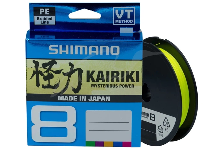 Шнур Shimano Kairiki 8 PE (Yellow) 150м 0.06мм 5.3кг (3200806001) - Фото 1 Шнур Shimano Kairiki 8 PE (Yellow) 150м 0.06мм 5.3кг (3200806001) - изображение 1