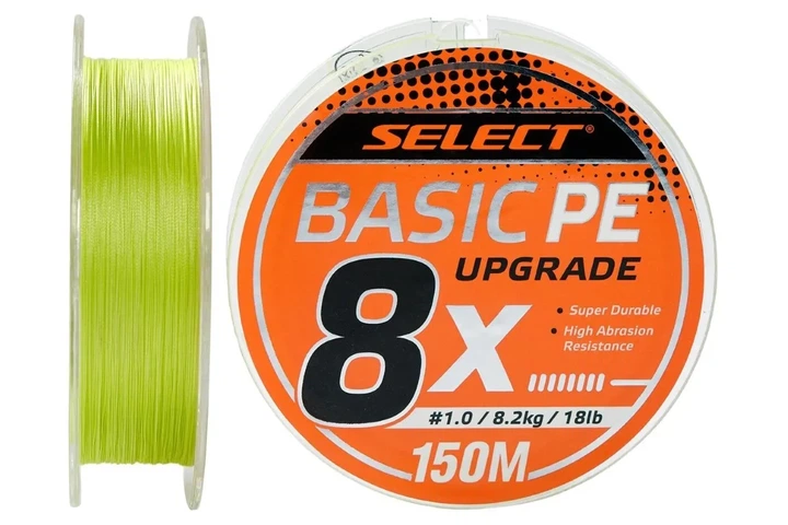 Шнур Select Basic PE 8x 150м #1.0/0.14мм 18lb/8.2кг (салат.) (3200212003) - Фото 1 Шнур Select Basic PE 8x 150м #1.0/0.14мм 18lb/8.2кг (салат.) (3200212003) - изображение 1