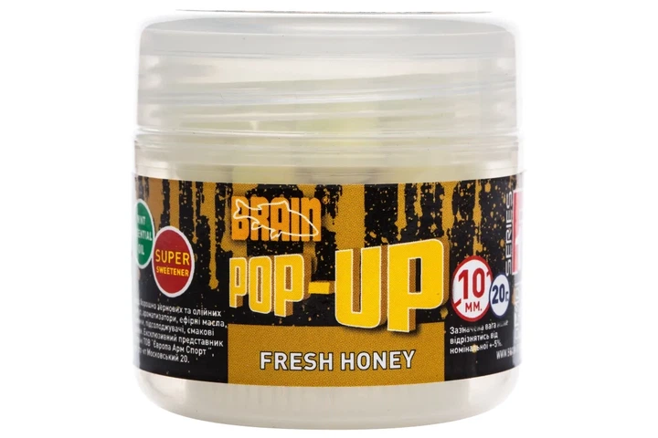Бойли Brain Pop-Up F1 Fresh Honey (мед з м'ятою) 10мм/20г (8101001006) - Фото 1 Бойли Brain Pop-Up F1 Fresh Honey (мед з м'ятою) 10мм/20г (8101001006) - зображення 1