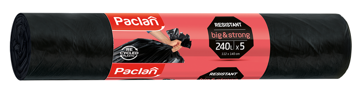 Мешки для мусора Paclan Big & Strong 240 л х 5 шт - Фото 1 Мешки для мусора Paclan Big & Strong 240 л х 5 шт - изображение 1