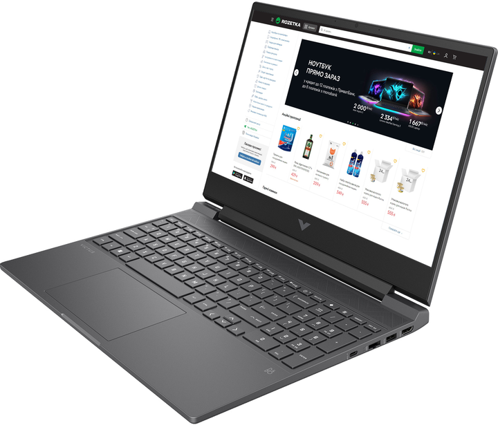 Ноутбук HP Victus Gaming Laptop 15-fa2703ua (BF1H1EA) Mica Silver / 15.6" IPS 144 Гц / Intel Core i5-13420H / RAM 16 ГБ / SSD 512 ГБ / RTX 2050, 4 ГБ + Комплект дротовий Marvo CM409 USB Black у подарунок! - зображення 5