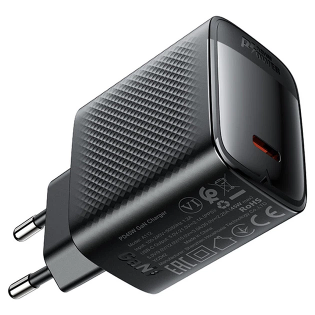 Сетевое зарядное устройство ACEFAST A112 PD45W GaN, Black - изображение 4
