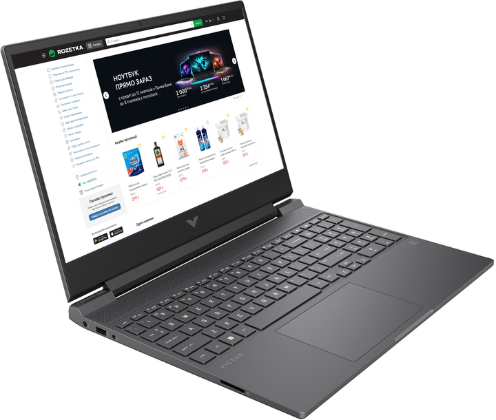 Ноутбук HP Victus Gaming Laptop 15-fa1031ua (BM0P8EA) Mica Silver / 15.6" IPS / Intel Core i5-12500H / RAM 16 ГБ / SSD 512 ГБ / RTX 4060, 8 ГБ - зображення 3
