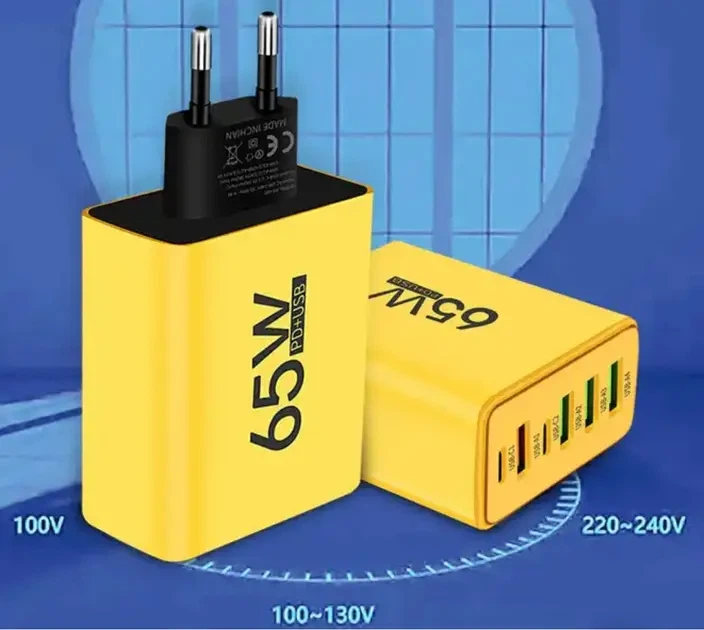 Зарядное устройство для телефона (65W), 1xUSB + 2хType-C / Адаптер для зарядки / Быстрая зарядка для смартфона - изображение 3
