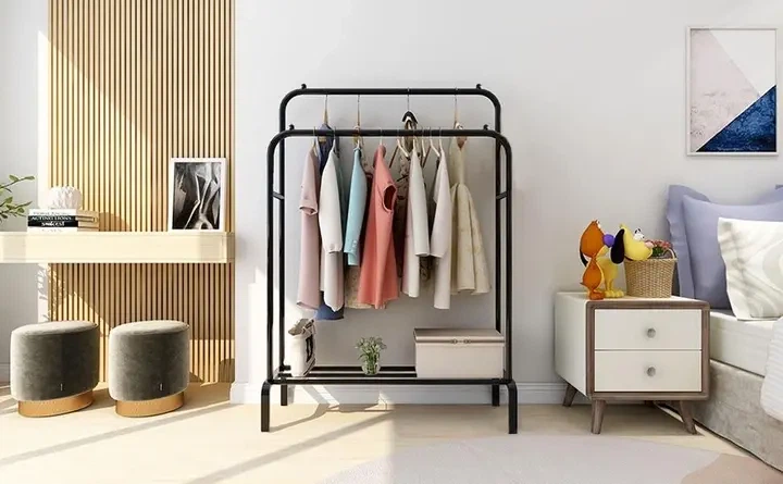 Двойная стойка для одежды черного цвета Double floor Hanger - Фото 2 Двойная стойка для одежды черного цвета Double floor Hanger - изображение 2