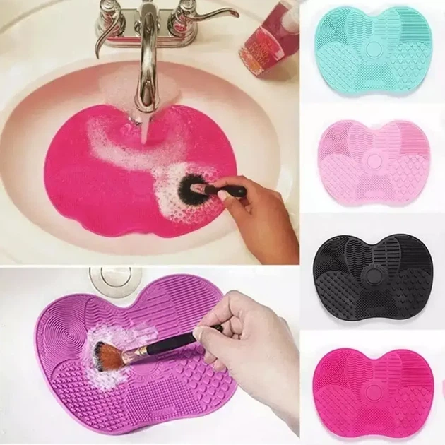 Силіконовий килимок для очищення пензлів Brush Spa, рожевий - зображення 3