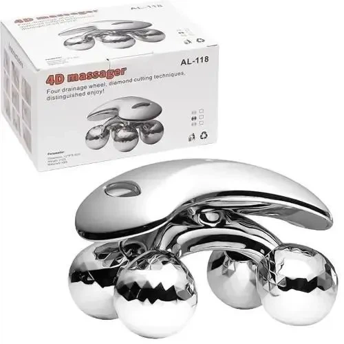Массажер для тела 4D Massager роликовый лифтинговый массажер 15 х 12 х 9 см вес 267 г нержавеющая сталь - изображение 2