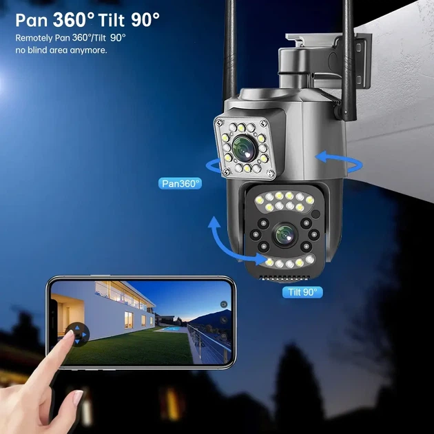 Уличная WIFI камера видеонаблюдения поворотная Smart Home Camera SC03 V380 Pro на два объектива - изображение 4