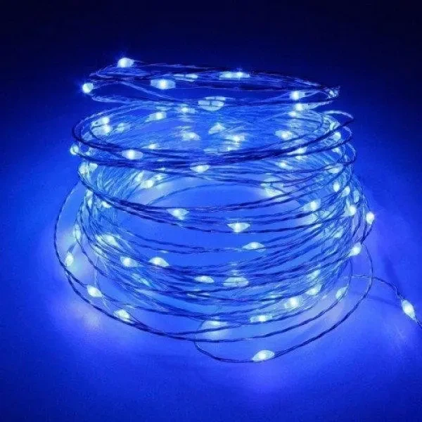 Новогодние гирлянды медная проволочная лампа 100LED 10м синий 220В - Фото 2 Новогодние гирлянды медная проволочная лампа 100LED 10м синий 220В - изображение 2