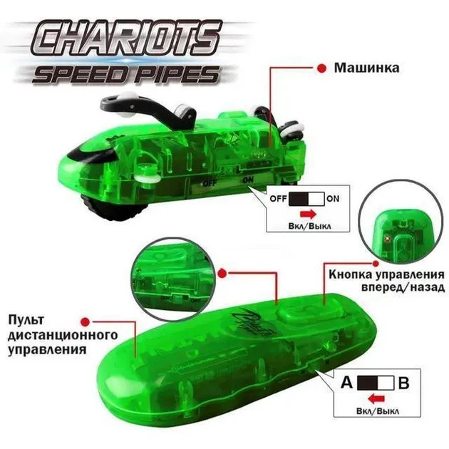Трубки, що світяться, CHARIOTS SPEED PIPES трубопровідний автотрек гоночний трек (37 деталей) - зображення 2