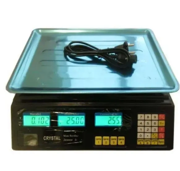 Торговые электровесы со счетчиком цены Crystal CR 50 kg 6v (2gm) - изображение 4