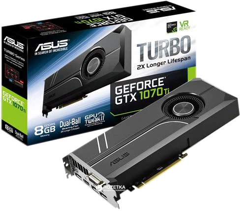 Видеокарта Asus PCI-Ex GeForce Turbo GTX 1070 Ti 8GB GDDR5 (256bit