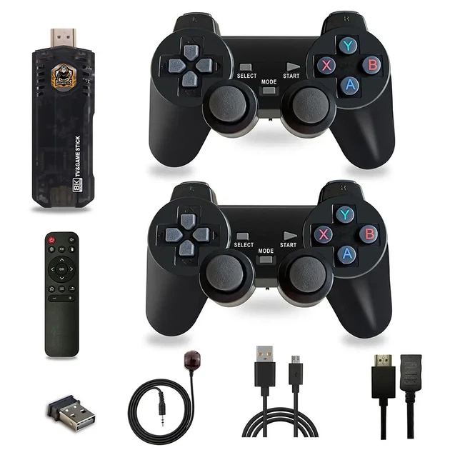 Игровая ТВ приставка Game Box 8K 8X M98 Smart TV Stick 64GB геймстик с геймпадами + 10000 встроенных игр - изображение 2