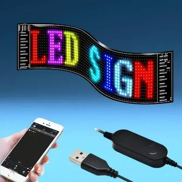 Гибкий экран LED Matrix Panel APP Wi-Fi RGB 120*595мм IP65 яркость регулируемая - изображение 2