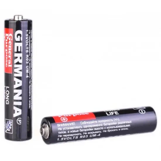 Батарейки мини пальчиковые Germania тип AAA 1шт 1.5V 50/14.5 мм - изображение 2