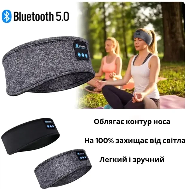 Повязка на голову с наушниками Inspire Headband черный для бега йоги - Фото 4 Повязка на голову с наушниками Inspire Headband черный для бега йоги - изображение 4