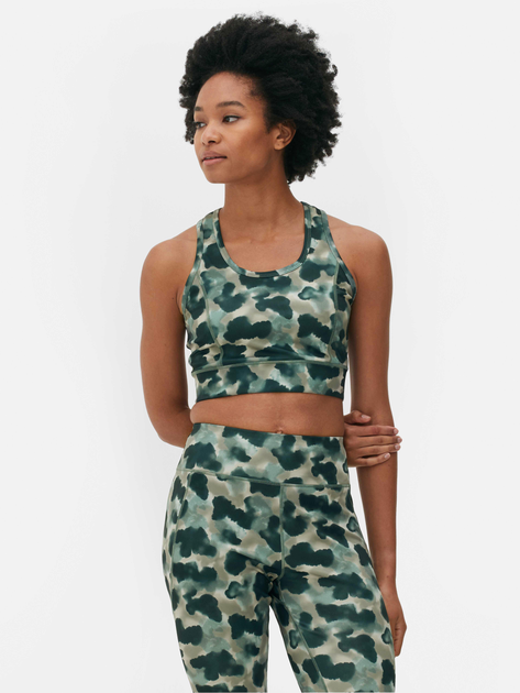 Спортивный топ женский Primark XAZ526415CLJE L Зеленый с бежевым (DD8000009351686) 