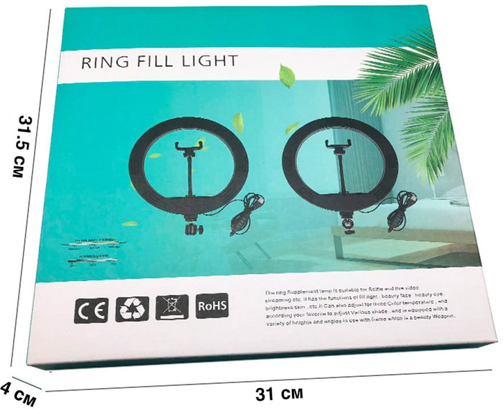 Кільцева світлодіодна лампа UFT TLL04 USB 30 см з тримачем для телефону (UFTTLL04Lamp30) - зображення 6