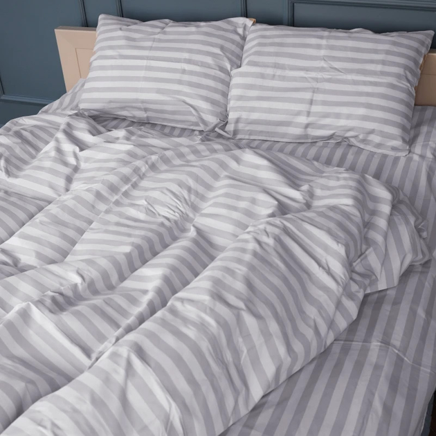 Акція на Підковдра MirSon Бязь 17-0600 Stripe White Gray 143х210 см від Rozetka