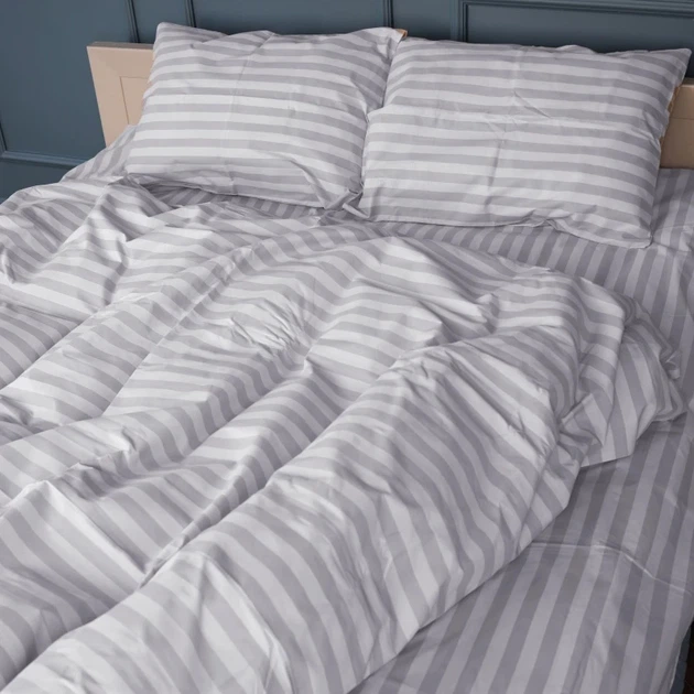 Наволочка MirSon Бязь 17-0600&nbsp;Stripe&nbsp;White&nbsp;Gray 50х70 см (2200008047955) - изображение 2