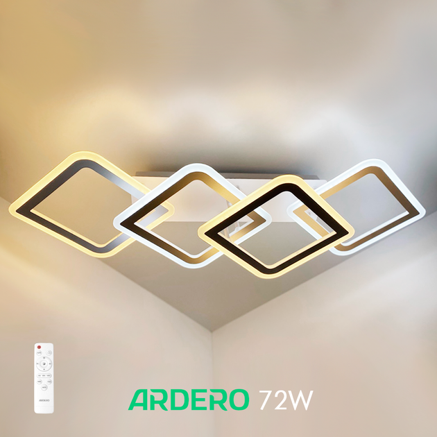 Люстра MADEIRA 72Вт AL6144 ARD біла Ardero 3000К-6500К 5760Lm LED стельова cвітлодіодна з пультом ДУ 900х260х150мм ромби - зображення 2