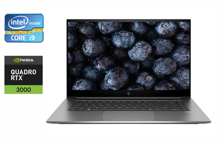 Мобильная рабочая станция HP zBook Studio G7 / 15.6" (1920x1080) IPS / Intel Core i9-10885H (8 (16) ядер по 2.4 - 5.3 GHz) / 32 GB DDR4 / 512 GB SSD / nVidia Quadro RTX 3000, 6 GB GDDR6, 192-bit / TouchID / WebCam / Windows 10 б/у - Фото 1 Мобильная рабочая станция HP zBook Studio G7 / 15.6" (1920x1080) IPS / Intel Core i9-10885H (8 (16) ядер по 2.4 - 5.3 GHz) / 32 GB DDR4 / 512 GB SSD / nVidia Quadro RTX 3000, 6 GB GDDR6, 192-bit / TouchID / WebCam / Windows 10 б/у - изображение 1