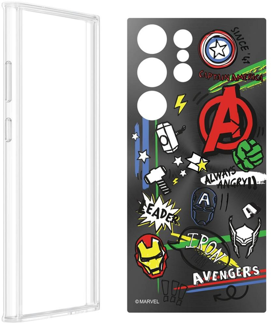 Etui Samsung Marvel Back Plate do Samsung Galaxy S23 Ultra Black (GP-TOS918HICBW) - obraz 1