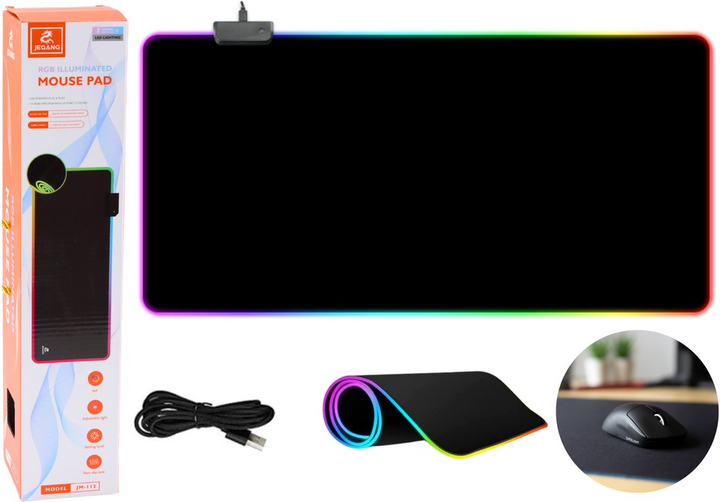 Podkładka gamingowa LEAN Toys JM-113 RGB illuminated 40x90cm (5905991030348) - obraz 3