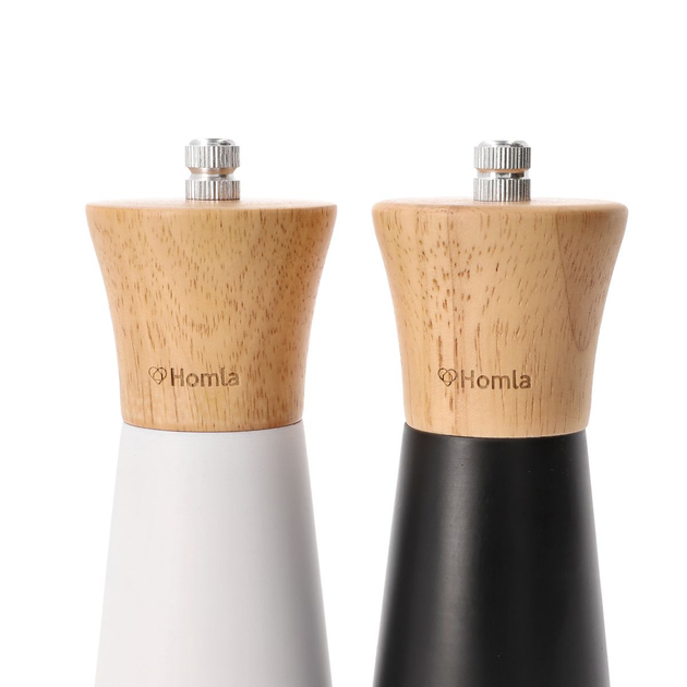 Zestaw młynków do soli i pieprzu Homla Basic Rubby 16 cm 2 szt Czarny / Biały (5902869983522) - obraz 8