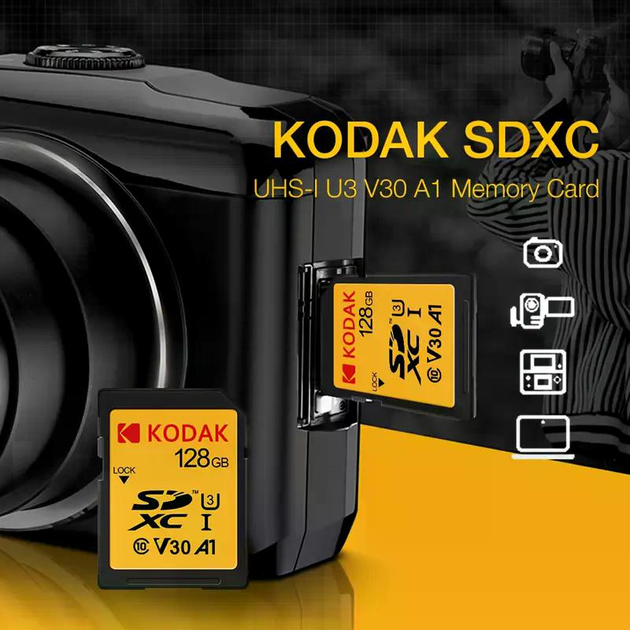 Карта памяти Kodak SD XC Ultra 128GB UHS-I A1 V30 - изображение 3