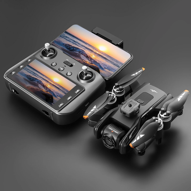 Квадрокоптер дрон XT808 4K GPS с камерой 2-осевой подвес FPV до 1.2 км до 25 мин пульт с экраном 4.5" Wi-Fi 5G EIS + кейс 1 АКБ - изображение 8
