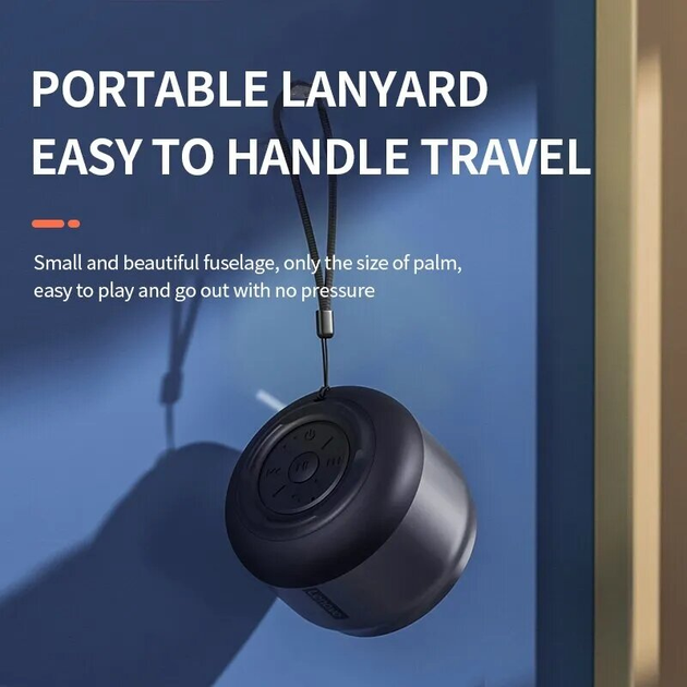 Портативна бездротова Bluetooth колонка Honestel F1 Bt 5.0 1200мАh 3W з ремінцем Grey - зображення 5