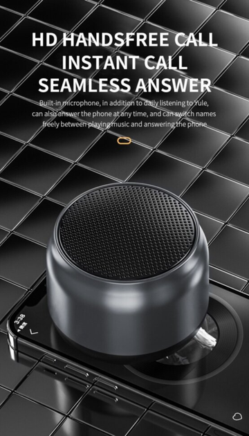 Портативна бездротова Bluetooth колонка Honestel F1 Bt 5.0 1200мАh 3W з ремінцем Grey - зображення 12
