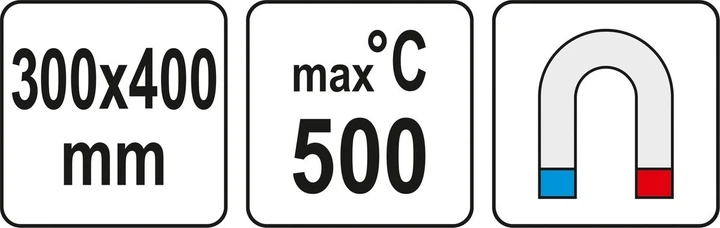 Підстилка для паяння YATO з жаростійкого силікону до 500°С 400 х 300 х 3 мм магнітна стрічка 395 х 57 мм (YT-82469) (5906083072086) - зображення 5