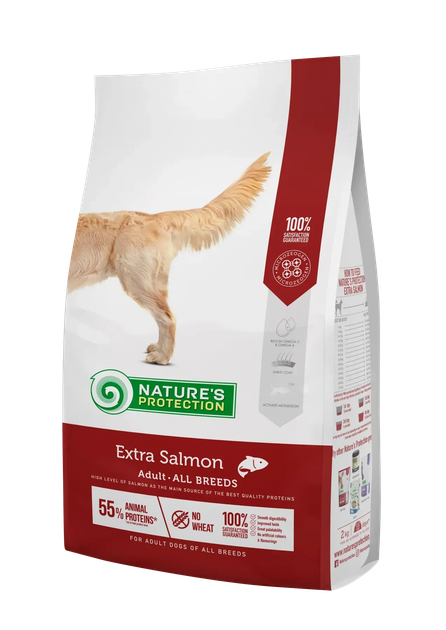 Сухой корм для взрослых собак всех пород с лососем Extra Salmon Adult All Breeds 12кг - Фото 1 Сухой корм для взрослых собак всех пород с лососем Extra Salmon Adult All Breeds 12кг - изображение 1