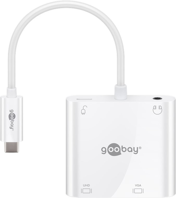 Адаптер Goobay USB-C на HDMI/VGA/USB-C/3.5 mm jack Multiport White (4040849524189) - зображення 3