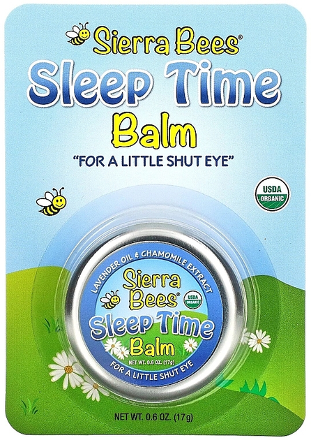 Органічний бальзам для спокійного сну "Лаванда та ромашка" - Sierra Bees Sleep Time Balm Lavender & Chamomile 17g. - зображення 1