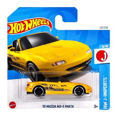 Машинка Хот Вілс 1:64 `91 Mazda MX-5 Miata колекція HW J-Imports