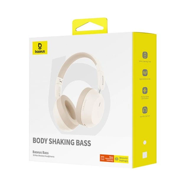 Беспроводные наушники Baseus Bass 35 Max Wireless A00070800221-00 White - Фото 2 Беспроводные наушники Baseus Bass 35 Max Wireless A00070800221-00 White - изображение 2