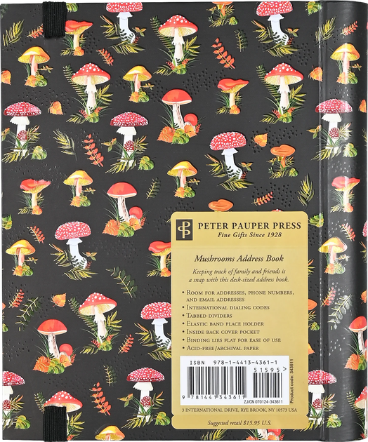 Адресна книга Peter Pauper Press Гриби 17.5 × 20.6 см (9781441344298) - зображення 5