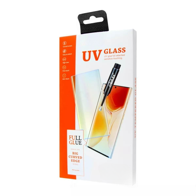 Захисне скло Fiji Curved UV для Xiaomi Redmi Note 14 Pro 5G анти-відбитки (з клеєм та УФ лампою) Clear - зображення 4